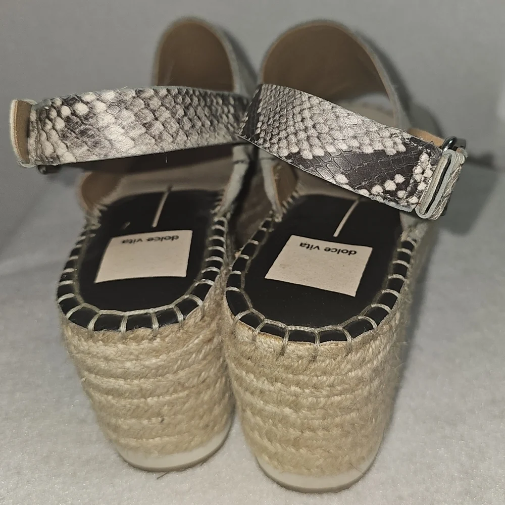 Dolce Vita Women’s Platform Espadrilles Marlo Wedge Green Suede Slingback Sz 9M